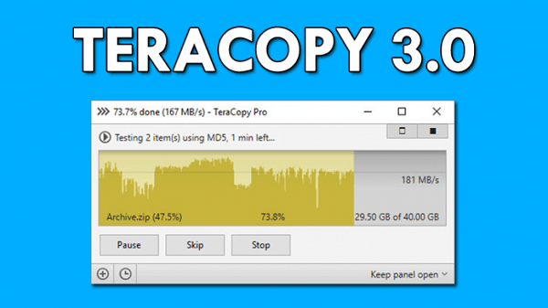 Tăng tốc độ copy với TeraCopy 3.0