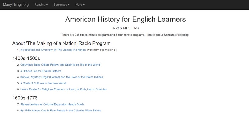 trang web American Stories For Learning English