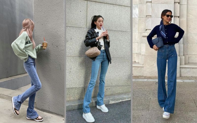 Phối áo đồng phục với quần jeans