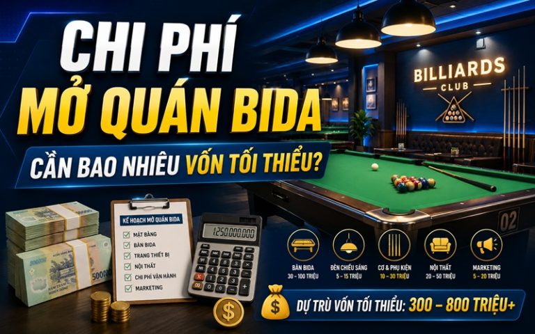chi phí mở quán bida
